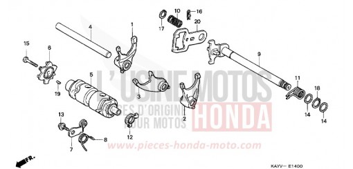 BARILLET DE SELECTION NX125V de 1997